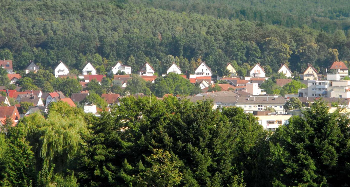 Toller Blick auf das Stadtteil Grübentälchen in Kaiserslautern