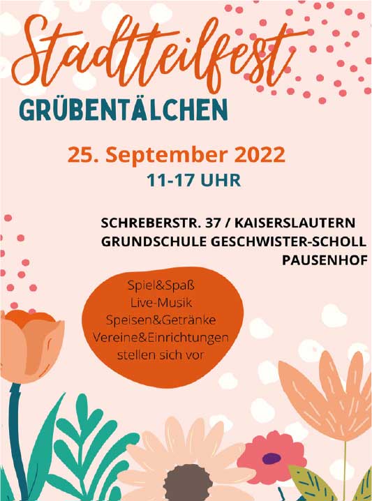 Flyer Stadtteilfest Grübentälchen 2022